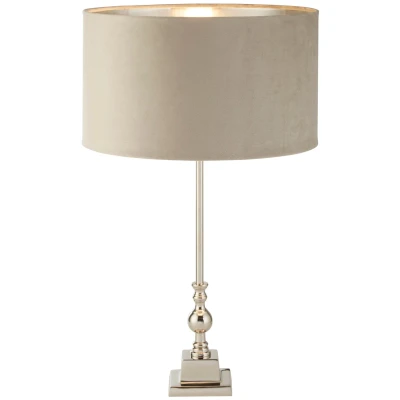Afbeelding van Searchlight Whitby Tafellamp Ø 38 X 67 Cm Chroom, Zilver En Taupe