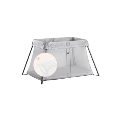 Afbeelding van BabyBjörn Reisbedje Light Bundle Zilver incl Matrasovertrek