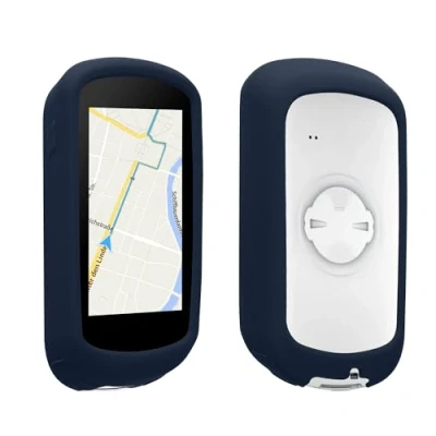 Afbeelding van kwmobile hoes geschikt voor Garmin Edge Explore 2 Siliconen beschermhoes fietsnavigatie donkerblauw