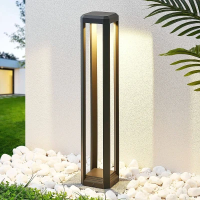 Afbeelding van Lucande LED buitenlamp 1licht drukgegoten aluminium H: 80 cm antraciet Inclusief lichtbron