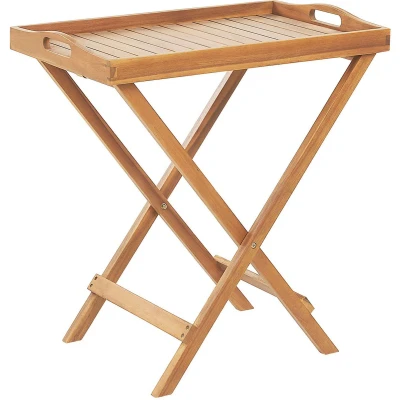Afbeelding van Beliani JAVA Tuintafel Lichte houtkleur 68 x 45 cm Acaciahout