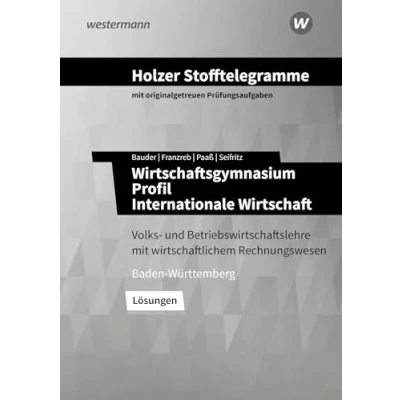 Afbeelding van Holzer Stofftelegramme Wirtschaftsgymnasium. Lösungen. Baden Württemberg