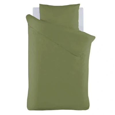 Afbeelding van iSeng Uni Dekbedovertrek Eenpersoons 140x200/220 cm Groen