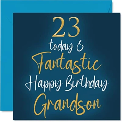 Afbeelding van Fantastische verjaardagskaart voor kleinkinderen, 23 Today &amp; Fantastic, kleinkinderen van grootouders, verjaardagscadeau 145 mm x