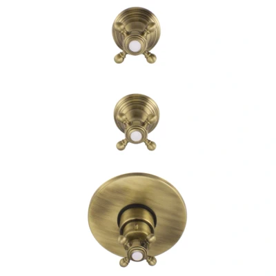 Afbeelding van PB Classic nostalgische Inbouw douche thermostaat met 2 stopkranen brons