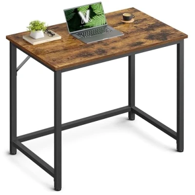 Afbeelding van VASAGLE Bureau, tafel, werkplek, voor kantoor, slaapkamer, 50 x 80 76 cm, industriële stijl, metalen frame, rustiek bruin en zwart LWD038B01