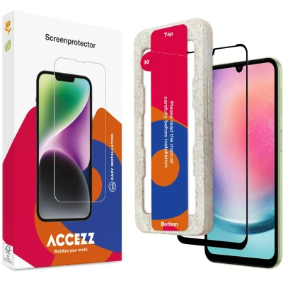 Afbeelding van Accezz screenprotector Geschikt voor Samsung Galaxy A25 Gehard glas Full Cover met bio applicator