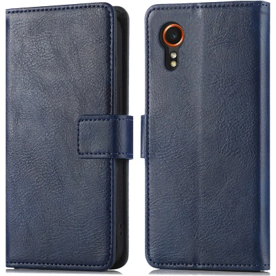 Afbeelding van iMoshion Hoesje Geschikt voor Samsung Galaxy Xcover 7 Met Pasjeshouder Luxe Bookcase Donkerblauw