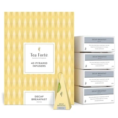 Afbeelding van Tea Forte Decaf Breakfast Set van 40 infusiepiramides Zwarte thee