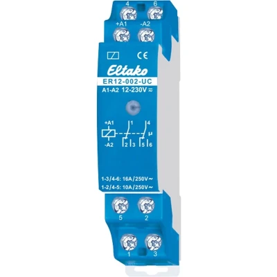 Afbeelding van Eltako ER12 002 UC Schakelrelais Nominale spanning: 230 V Schakelstroom (max.): 4 A 2x wisselcontact 1 stuk(s)