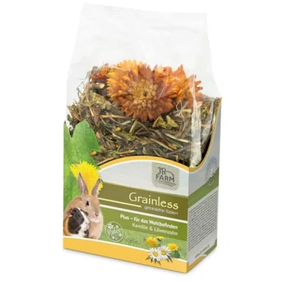 Afbeelding van JR Farm knaagdier snack graanvrij Grainless Plus kamille &amp; paardenbloem 100 gram