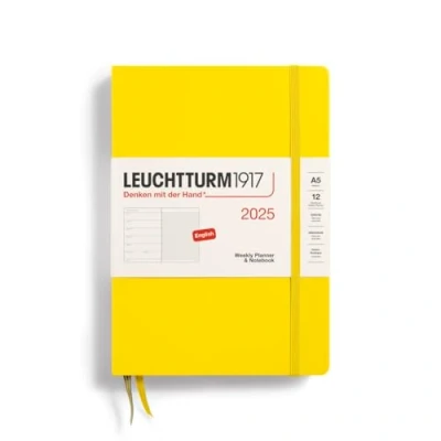 Afbeelding van Leuchtturm1917 Weekly Planner &amp; Notebook A5 Medium 12 maanden 2025 Hardcover Lemon
