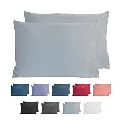 Afbeelding van Komfortec Set van 2 Premium Jersey Kussenslopen 40x60 cm Superzachte Kussenhoes 100% Katoen 150 g/m² Grijs