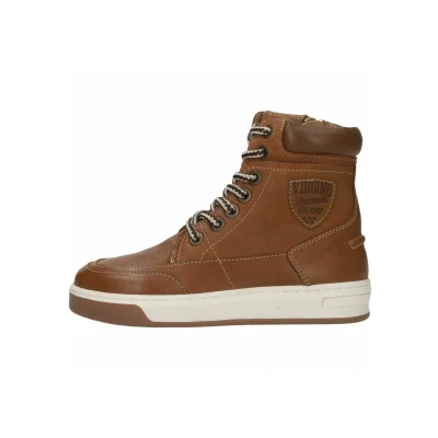 Afbeelding van Vingino Veterboots voor kinderen, Maat: 28, Cognac Leer