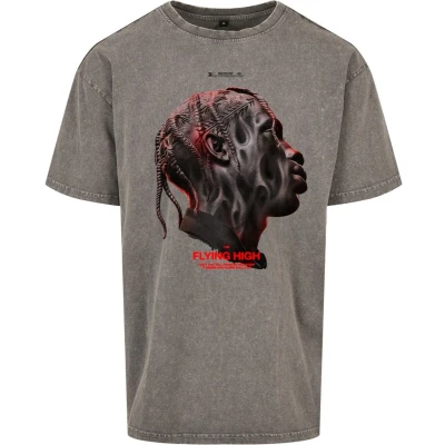 Afbeelding van Upscale by Mister Tee Flying HIGH Oversize Overs Tshirt print, Heren, Maat: Small, Lightasphalt