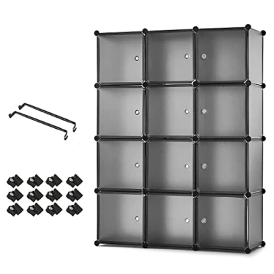 Afbeelding van Mondeer modulaire kast met kubussen van kunststof, organizer hanger, opslag grijs 12