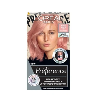 Afbeelding van L&#039;Oréal Paris Permanente haarverf, langdurige glans en intensieve kleur, tot 8 weken, Preference Vivids (Colorista), roségoud 9.214, 1 verpakking