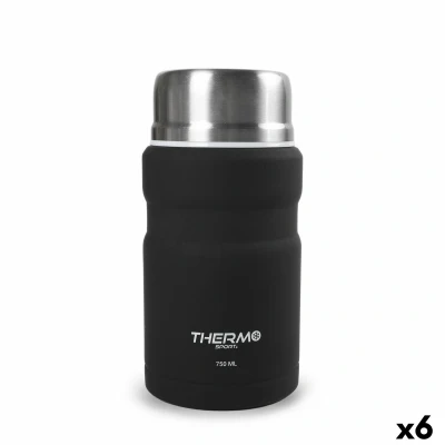 Afbeelding van Thermos voor voedsel ThermoSport Zwart Staal 750 ml (6 Stuks)