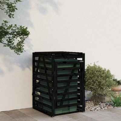 Afbeelding van Containerberging 84x90x128,5 cm massief grenenhout zwart