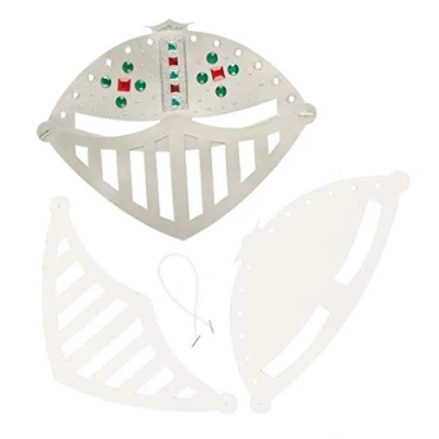 Afbeelding van Baker Ross EV2822 Masker voor knutselen en kleuren, ridderhelm, kinderen, ideaal kinderverjaardagen carnaval, wit, 6 stuks