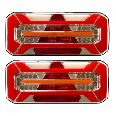 Afbeelding van MelTruck® 2 stuks led achterlichten voor vrachtwagen, aanhanger, achterlicht, dynamisch knipperlicht, E20, 7 functies, 12 V/24 V