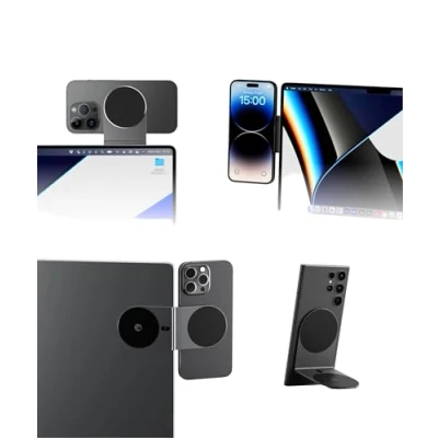 Afbeelding van Rolling Square Edge Pro Core Magnetische telefoonhouder voor mobiele telefoon, intelligent werkaccessoire en productiviteit, compatibel met MagSafe, elke grijs