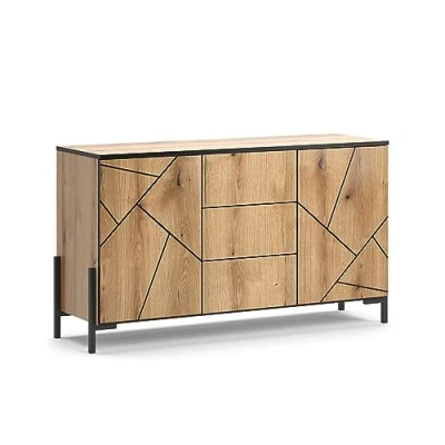 Afbeelding van Vicco ladekast met laden &quot;Hatto&quot;, eiken, 124 x 69,6 cm