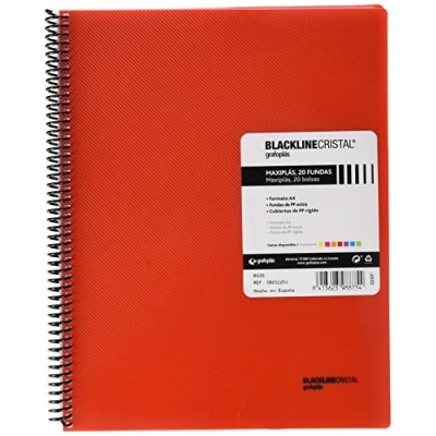Afbeelding van Grafoplás 39832251 Maxibans Blackline ordner van polypropyleen, met 20 hoesjes, A4, rood