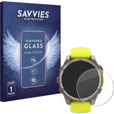 Afbeelding van Savvies Glas Screenprotector voor Garmin Fenix 8 Solar (47 mm) Gehard Beschermglas 9H