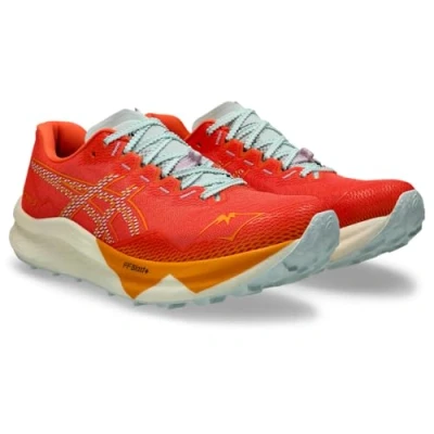 Afbeelding van Asics FUJI Speed 3 Trail hardloopschoenen, Heren, Maat: 42, Nova orange/pure aqua Textiel/ synthetisch