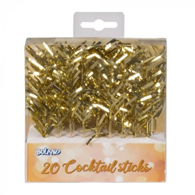Afbeelding van Gouden Cocktail Prikkers 20 stuks