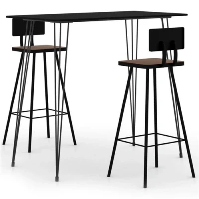 Afbeelding van vidaXL 3 delige Barset zwart