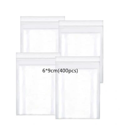 Afbeelding van huruirui 6 x 9 cm/400 stuks transparante kunststof zakken met ritssluiting, hersluitbaar, kleine verpakking, plastic sterk en robuust, voor het luchtdicht opbergen van