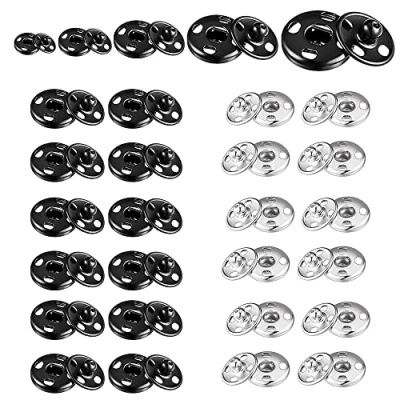 Afbeelding van Hash 24 stuks metalen drukknopen om op te naaien, voor handtas, kleding, knutselen (7 mm, 9 12 14 15 mm) (9
