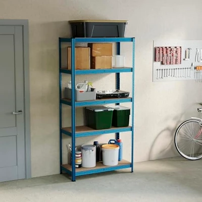 Afbeelding van Home Vida Rek met 5 niveaus, zeer robuust, voor keuken, garage, capaciteit 875 kg, blauw