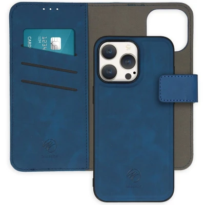 Afbeelding van iMoshion Hoesje Geschikt voor iPhone 15 Pro Max Met Pasjeshouder Uitneembare 2 in 1 Luxe Bookcase Blauw
