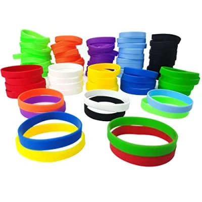 Afbeelding van LVNRIDS 100 stuks siliconen blanco elastische armbanden voor sportfeesten