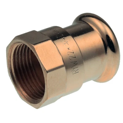 Afbeelding van VSH XPress koperen perskoppeling recht 22 x 3/4 (water) pers
