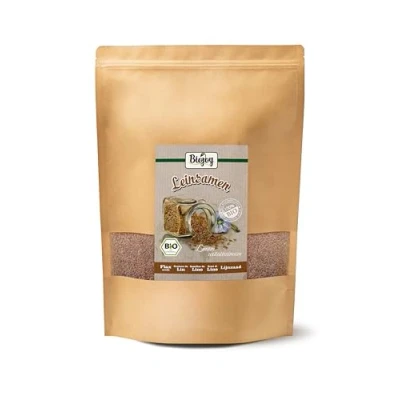 Afbeelding van Biojoy Lijnzaad BIO (1,5 kg), bruin en heel (Linum usitatissimum)