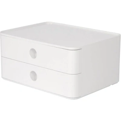 Afbeelding van Han Ha 1120 12 Smart Box Allison Met 2 Lades Sneeuw Wit, Stapelbaar