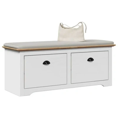 Image de VidaXL Banc de couloir BODO blanc et marron 114x40x45 cm4016870
