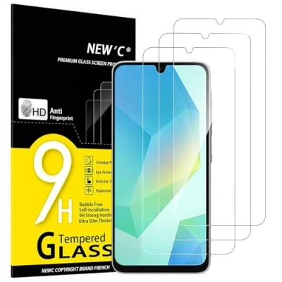 Afbeelding van NEW&#039;C 3 pièces, protection d&#039;écran pour Samsung Galaxy A16 5G Film de en Verre trempé Sans bulles Ultra résistant (0,33 mm HD transparent) dureté 9H