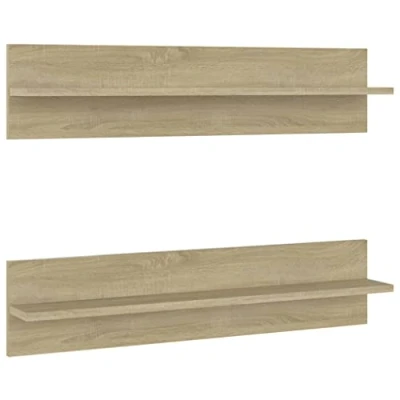 Afbeelding van vidaXL Wandschappen 2 st 80x11,5x18cm bewerkt hout sonoma eikenkleurig