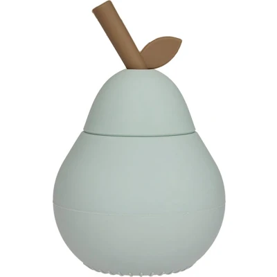 Afbeelding van OYOY Pear Drinkfles/drinkbeker met rietje Pale Mint