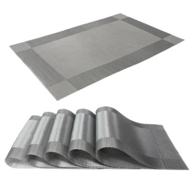 Afbeelding van Intirilife 6 x placemats van pvc, grijs, 45 30 cm, placemat, afwasbaar, hittebestendig, voor keuken, eettafel