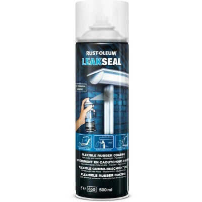 Afbeelding van Rust oleum leakseal flexibele rubber coating 500 ml, transparant, spuitbus
