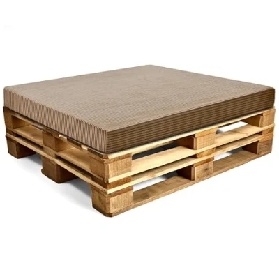 Afbeelding van Lincoln Tuinpalletkussen van schuimrubber, zitkussen, 80 x 120 cm, kussens voor binnen en buiten, grote zitbank, balkon, bank terras, Lincoln, bruin