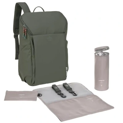 Afbeelding van Lässig Luiertas Green Label Slender Up Backpack Rugzak olive