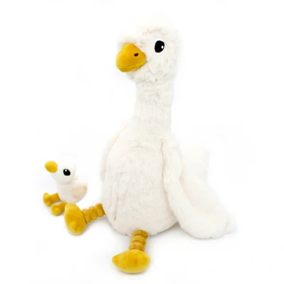 Afbeelding van Les déglingos Ptipotos Pluche Knuffel Pioupiou Wit Kip Moeder En Haar Baby