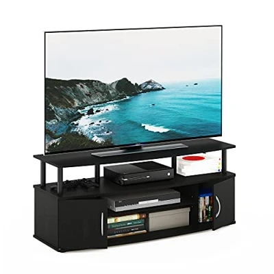 Afbeelding van Furinno JAYA Groot entertainmentcentrum, tv kast, kast voor tot 55 inch, zwart, 119,9 cm (B) x 49,8 (H) 40,1 (D)